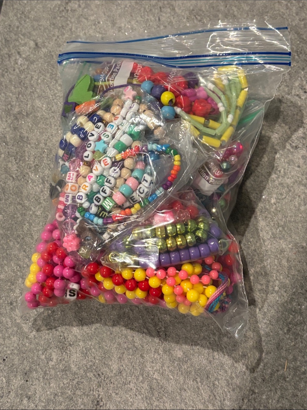 Crafting: Kids Multicolor Beaded Bracelets & various stranded & loose beads Set